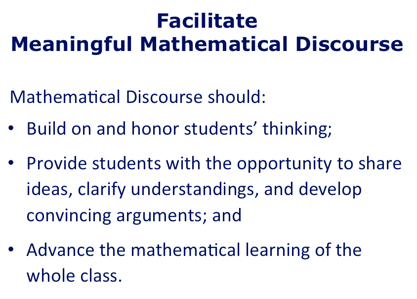 Facilitating Meaningful Mathematicsl Discussion